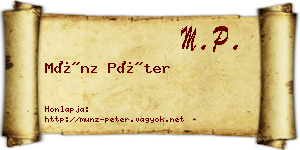 Münz Péter névjegykártya